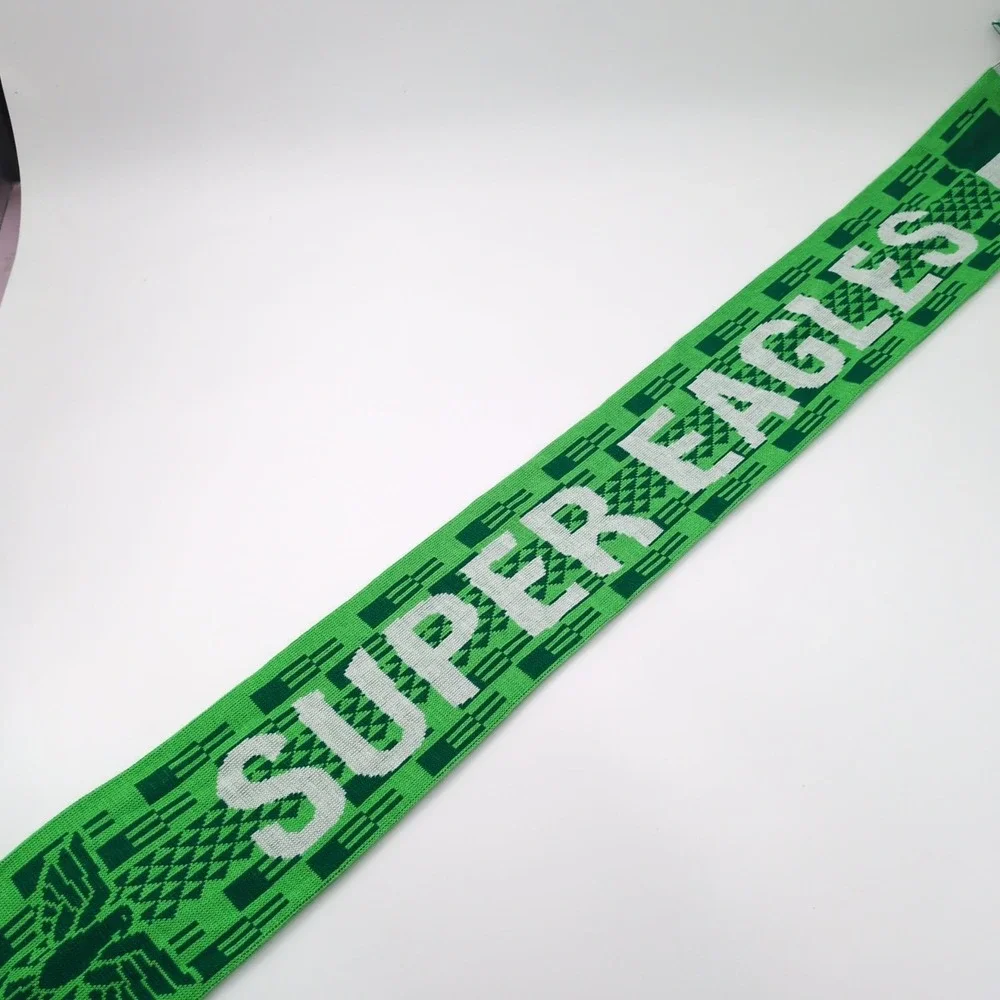 Nigeria Super Eagles Soccer Scarf National Team Knit Green White Football Fan